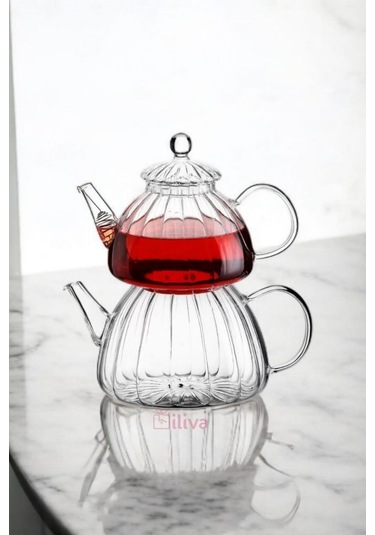 Borosilikat Cam Çaydanlık Şeffaf