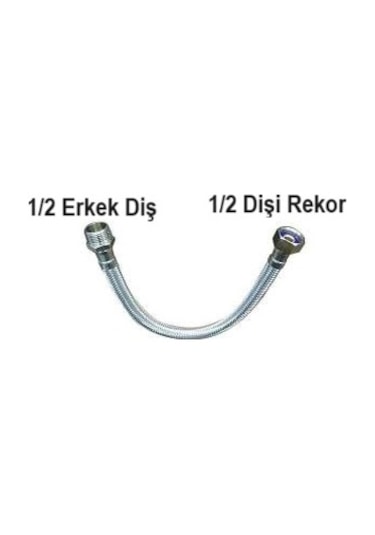 30 Cm 1/2 1/2 Nipelli Flex Bağlantı Hortumu