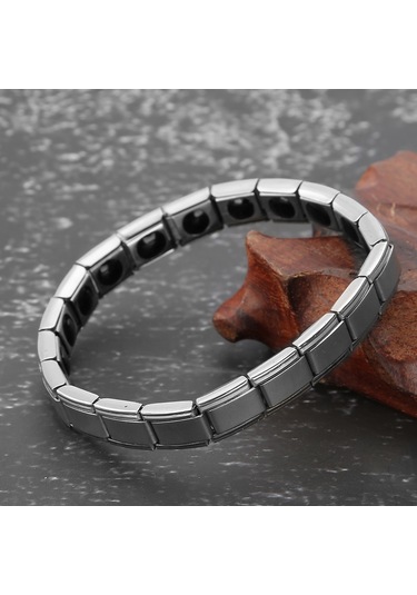 Tenfowee Titanium Çelik Manyetik Bileklik Gümüş - Kas Gerilimini Azaltır, Kan Akışını Ve Uyku Kalitesini İyileştirir - Moda Stili Günlük Kıyafetlere Uyum Sağlar Silver