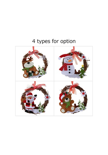 Xindoker Noel Dekorasyonları Ayaklı Planda, Panda Modeli Rattan Ve Kumaş Teneke, 15 Cm Çaplı Pencere Süs Eşyası