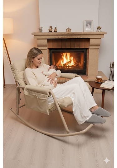 Roket Sallanan Koltuk Rahat Tv, Okuma Ve Emzirme Sandalyesi Yumuşak Minderli Diğer