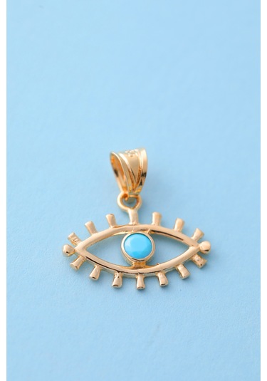 Miletkuyumculuk 14 Ayar Altın Kirpikli Gözlü Kolye Ucu