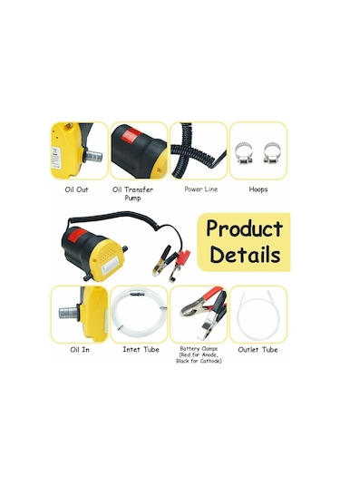 Mufunye Yağ Emme Pompası Emme Pompası Dizel Pompa 12v 60w Motor Yakıt Pompası Yağ Değişimi Elektrikli Yakıt Pompası Araba Yağ Değiştirme Araçları İçin Arabalar