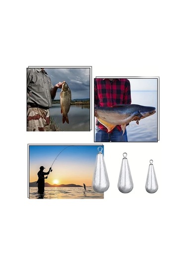 Topshop1 50g 10 Adet Kurşun Ağırlık Seti, Tatlı Ve Tuzlu Su Balıkçılığı İçin