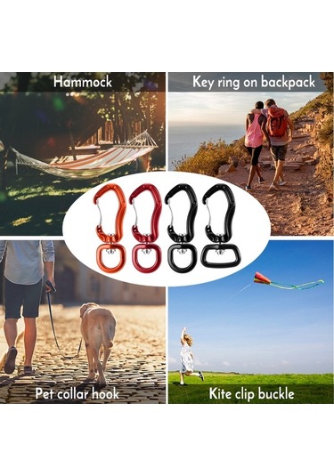 Dancemonkey Hafif Alüminyum Karabina - 360 Dönüş, 440lb Çekme Gücü