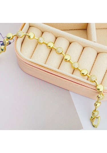 Su Yolu Bileklik Top Dorika Kadın Bileklik Kararmaz Xuping 14 Ayar Gold