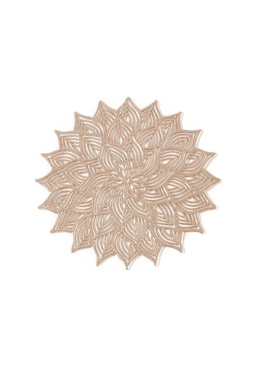 Altın Coaster Temizlemesi Kolay Yemek Masası Koruyucu Ped Isıya Dayanıklı Çiçek Şekli Fincan Mat Ev Mutfak İçin Altın