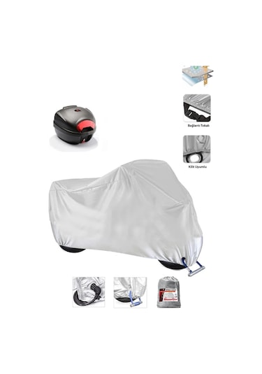 Hero Xpulse 200 İçin Arka Çanta Ve Kilit Uyumlu Gri Motosiklet Branda, Güvenli