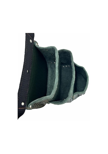 Hakiki Deri Kroko Cepli Tekniker Çivi Önlüğü Bel Çantası Yeşil