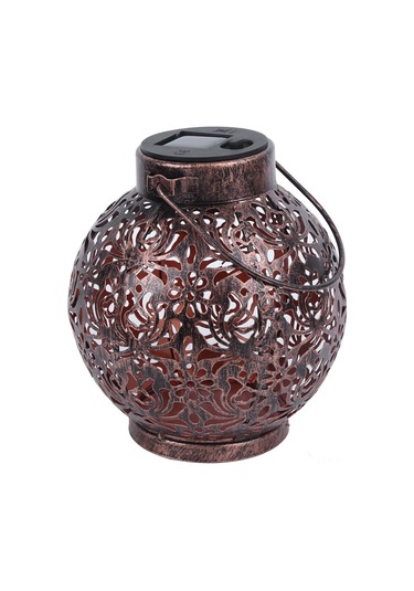 Xiyyadms Güneş Enerjili Dış Mekan Demir Açık Desenli Askı Lambası - Ip55 Su Geçirmez Bahçe Dekoratif Işık