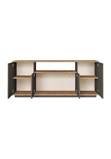 Robin Home Loft Konsol 4 Kapaklı Raflı 180cm Çam-antrasit
