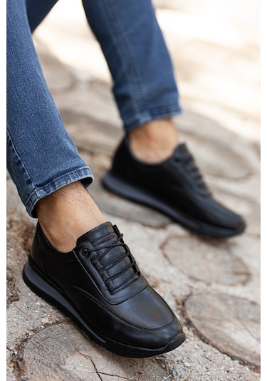 D0315 Günlük Ortopedik Erkek Klasik Garantili Ayakkabı Siyah