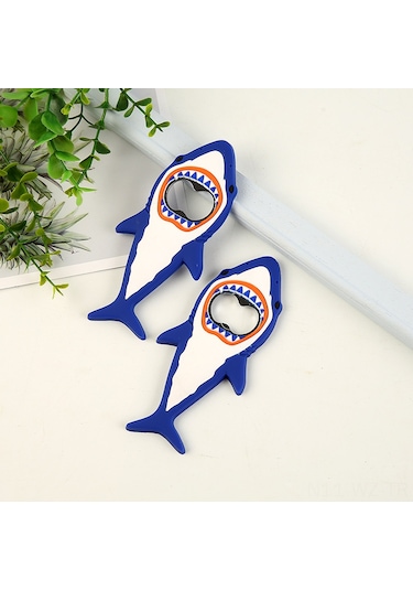 Wezone Pvc Jellied Açıcı: Köpekbalığı Desenli, Bira Ve Gazoz Şişeleri İçin Dayanıklı, Logo Baskılı Ev Gereci Siyah Siyah