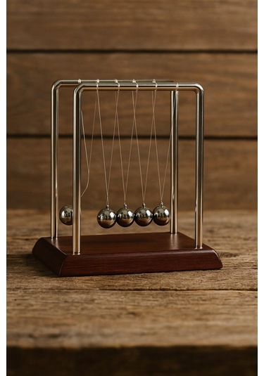 İsim Yazılı Kişiye Özel Newton Sarkaçı Metal Denge Topu Masaüstü Ofis Şık Dekoratif Hediye Büyük Boy