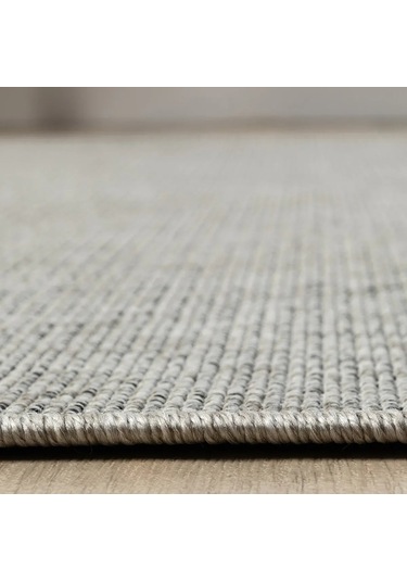 Gri Dokuma Görünümlü Modern Halı - L662grbo