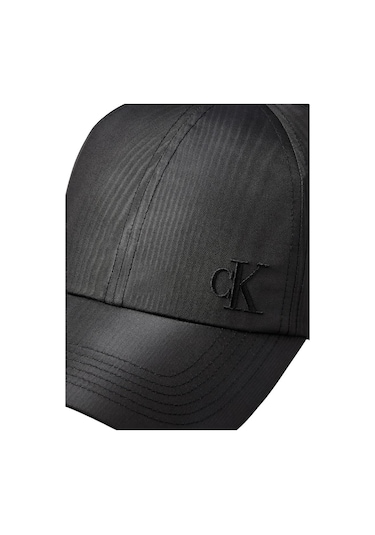 Calvin Klein Monogram Embroıdery Moıre Cap-14786 Siyah