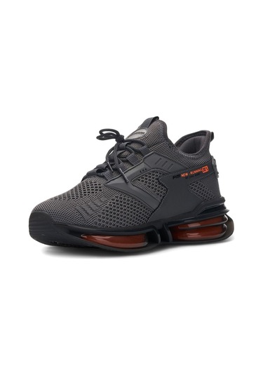 Erkek Balon Taban Triko Sneaker Ortopedi Ayakkabı-047 Füme