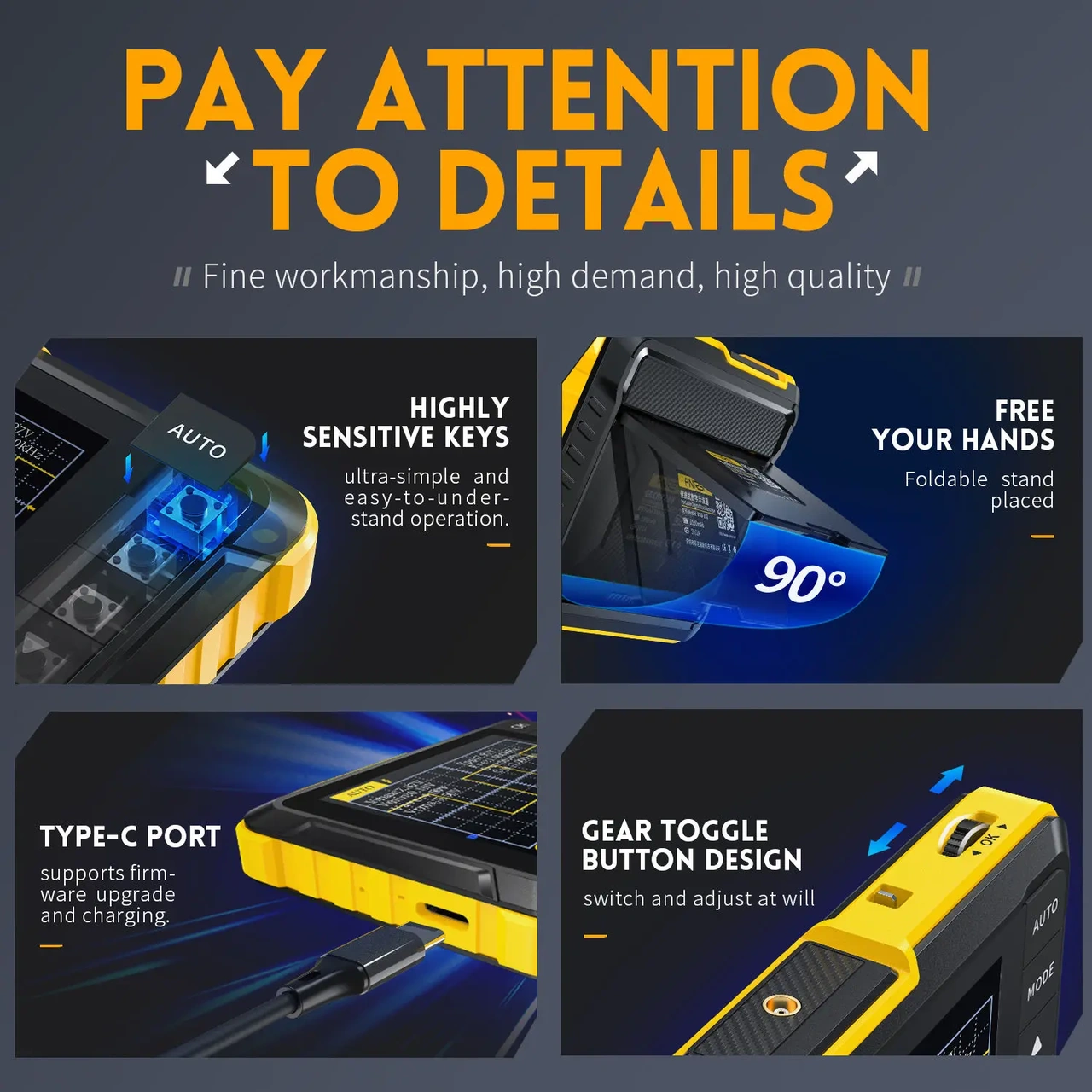 Fnirsi Dso152 2.5 Ms/s 200k Bant Genişliği Dijital Osiloskop