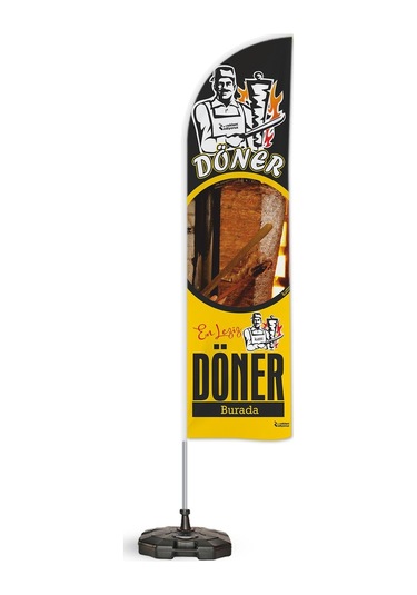 Döner Sarı Temalı Tek Yelken Bayrak 1 Sarı