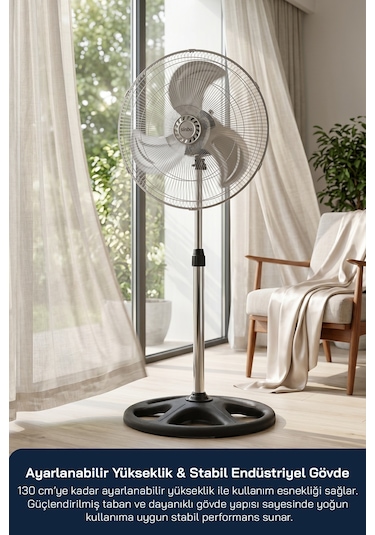 Sinbo Sf-6790 Vantilatör 18 İnç 90w 3 Ü 1 Arada Ayaklı Duvar Tipi Güçlü Fan