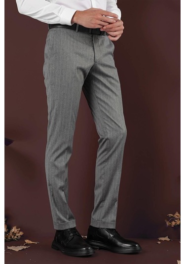 P 1134 Slim Fit Gri Spor Pantolon Gri