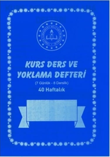Kurs Ders Ve Yoklama Defteri 40 Haftalık 10 Adet Pp Kap. Lacivert