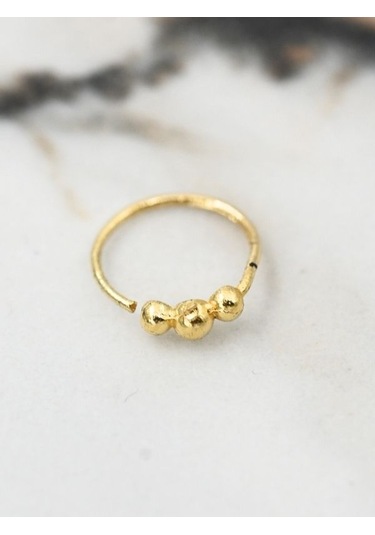 Tükkan Accessories Gold Üç Top Detay Hızma 925 Ayar Gümüş Hızma-hızma48 Gümüş