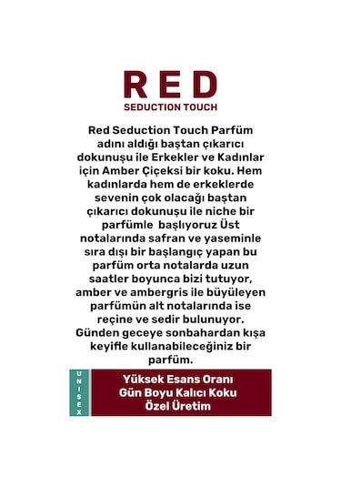 Green Path Red Seduction Touch Unisex Parfüm EDC 50 ML