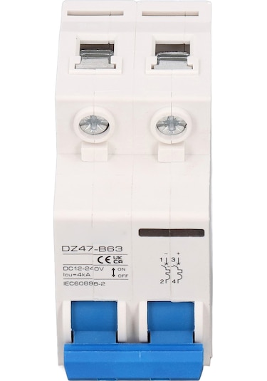 Dianziye 2p Fotovoltaik Dc Kesici, 12-240v, 4ka, 16a, Yüktaşma Ve Kısa Devre Koruması, Abs Kasalı, Güçsüzleri İçin Kullanım