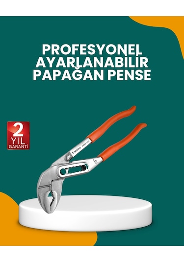 Çelik Alaşımlı Ayarlı Papağan Pense Yalıtımlı Sap