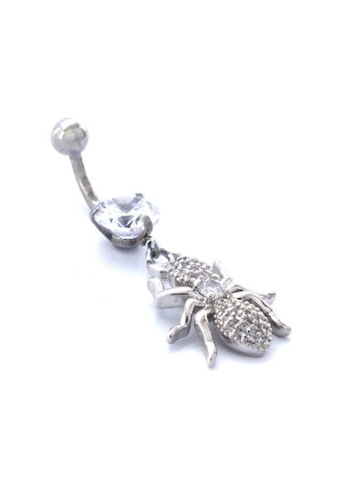 Ferizz 316l Çelik Zirkon Taşlı Karınca Piercing Prc-120 Gümüş