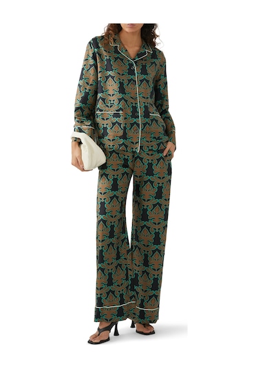 La Doublej Şık Kadın Pijama Gömleği Siyah