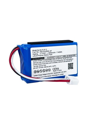 Sertec Jbl Flip 2 Uyumlu 3.7v 2000 Mah Soketli Batarya