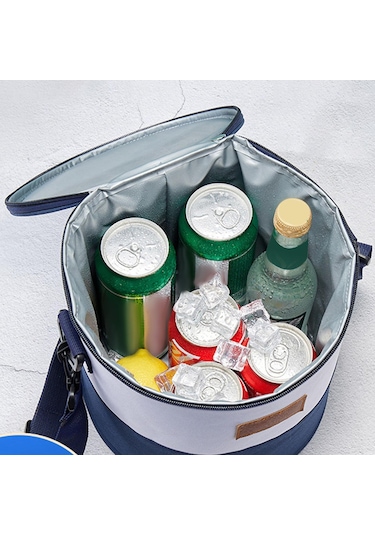 Suntek Yalıtımlı Soğutucu Çanta Park Günlük Geziler Piknik Beyaz - Mavi