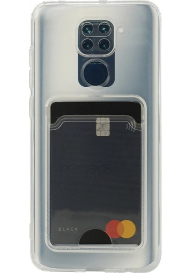 Xiaomi Redmi Note 9 Kılıf Kart Şeffaf Silikon - Şeffaf