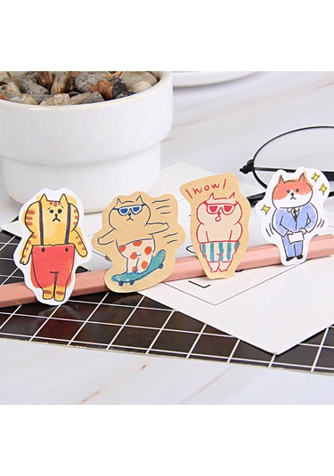 30 Küçük Çıkartma Kendin Yap El Sanatları Kedi Çok Renkli