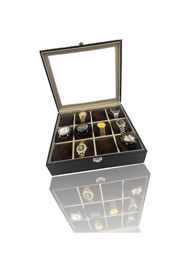 Richbo x 12'li Saat Kutusu Timsah Kahve