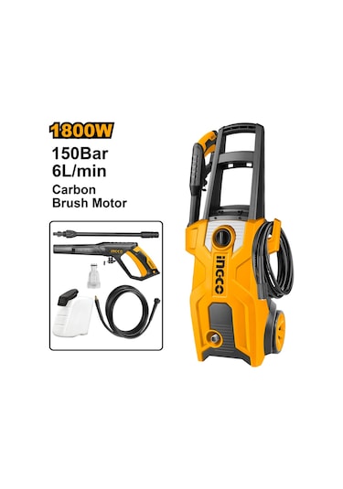 Ingco ING-HPWR18008 150 Bar 1800 Watt Yüksek Basınçlı Yıkama Makinesi