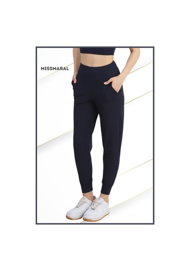 Yüksek Bel Jogger Tayt Rahat Kalıp Çift Yan Cepli Spor Görünüm Trend Jogger Lacivert 106103 Lacivert