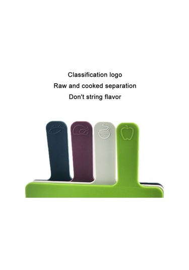 Dancemonkey Çok Fonksiyonlu Sınıflandırılmış Plastik Kesme Tahtası 4 Adet, Mutfak Zirvesi Çok Renkli