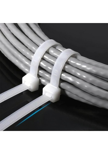 Master 505369 Plastik Kablo Bağı Cırt Kelepçe 8x650 Mm Beyaz 100 Adet