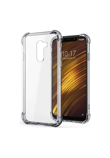 Xiaomi Pocophone F1 Kapak Silikon Antishock Köşe Korumalı Airbag Şeffaf Kılıf