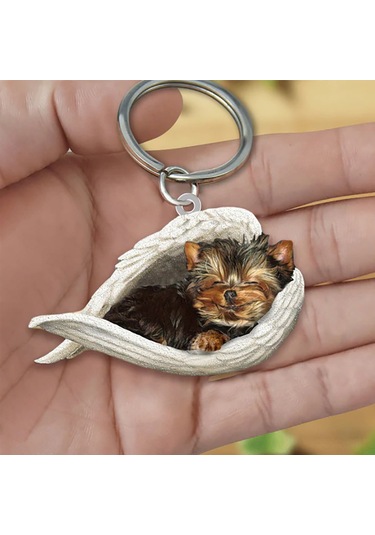 Hfambition Akrilik Köpek Figürlü Anahtar Zinciri, Çift Taraflı Uv Baskılı, Araba Ve Ev Anahtarı Asısı, Dayanıklı Materyal, Günlük Kullanım Diğer