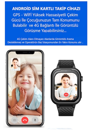 Wonlex KT15 Pro Android 4G Sim Kartlı Akıllı Çocuk Takip Saati (Distribütör Garantili)