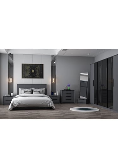 Kale Luxe Yatak Odası Takımı - Antrasit Set 1