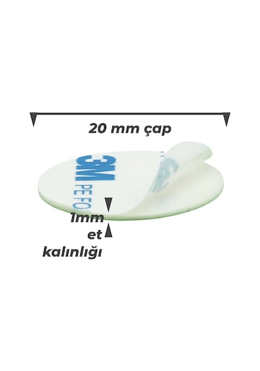 3m Çok Güçlü Akrilik Köpük Bant 100 Adet Hazır Kesim 20 MM Çap