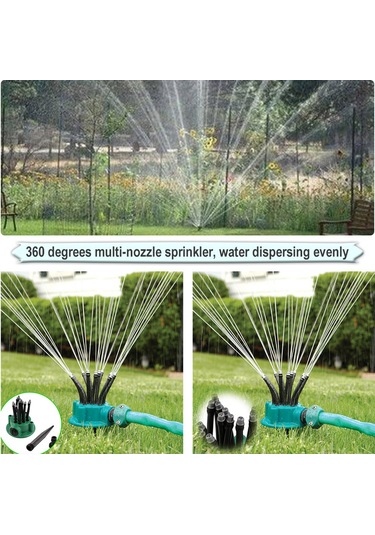 Lemestar Plastik Ve Pvc Çiftli Nozzleli Otomatik Bahçe Sulama Sprinklerı - 360 Derece Dağıtım, Basınçlı, Su Tasarruflu, Çim Ve Bitki Sulama