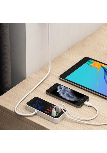 Butu A9D+ Dijital Ekran USB Type-C Masaüstü Şarj Cihazı