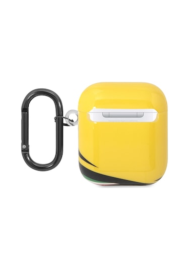 Airpods Uyumlu Kılıf Ferrari Lisanslı Iml Baskılı Klasik Logolu Kılıf Sarı