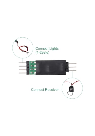 Xiyyadms "3 Kanallı Rc Araç Led Aydınlatma Kontrol Paneli - Traxxas, Tamiya, Axial Uyumlu" Siyah